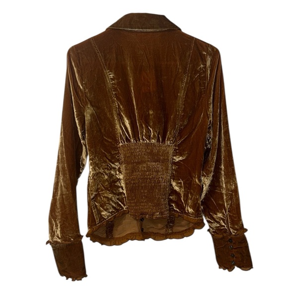 Free people Amber Velvet Button Down Top(Size Medium) - Picture 3 of 9
